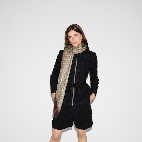 【激安】半額以下- 50%OFFの安い通販 with print GG Horsebit US GUCCI® | ebony and beige in shawl silk コミック・アニメ