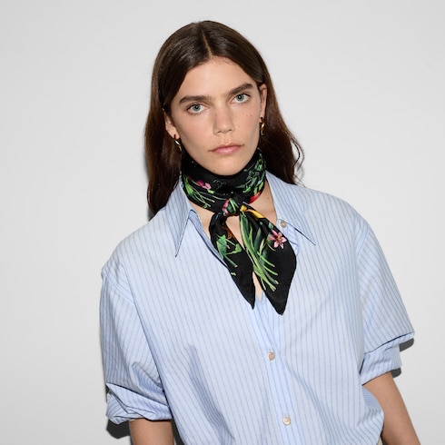 Printed silk twill carré