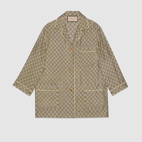 Camisa de seda GG Supreme