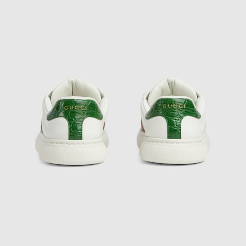 Sneaker Gucci Ace donna con dettaglio Web in pelle bianca GUCCI Italia