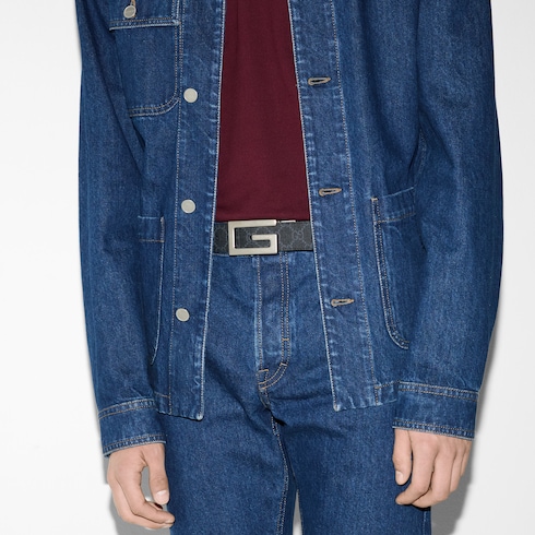 Ceinture réversible avec boucle G carré