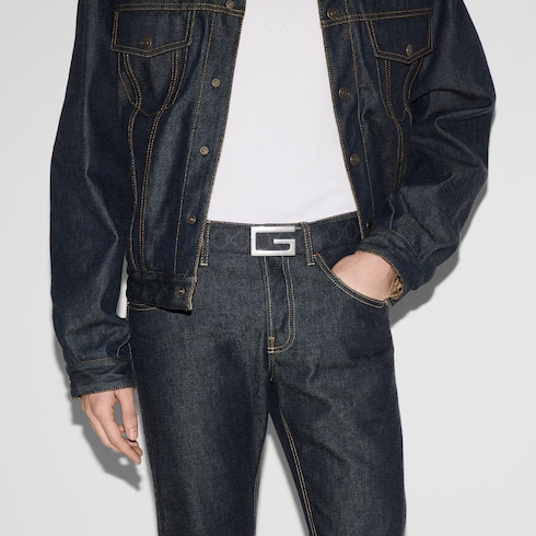 Reversible belt with Square G buckle