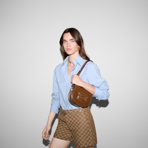 Minibolsa con forma redonda Gucci Horsebit 1955 inpiel cafe GUCCI MX