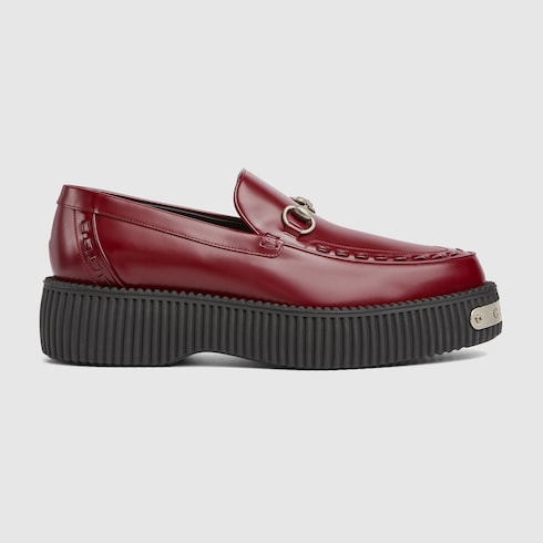 Men s Gucci Horsebit creeper loafer in Rosso Ancora red leather GUCCI Canada