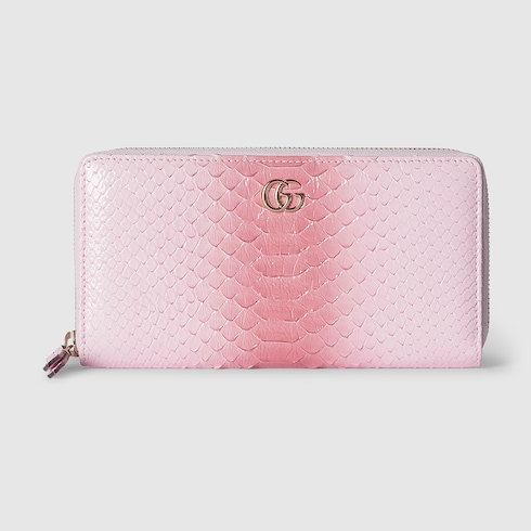 GG Marmont python zip-around wallet