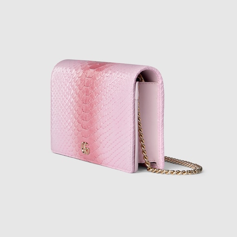 Cartera GG Marmont de pitón con cadena