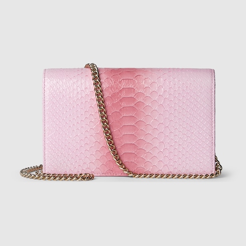 Cartera GG Marmont de pitón con cadena