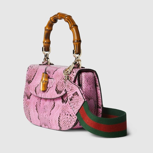 Borsa Gucci Bamboo 1947 in pitone misura piccola