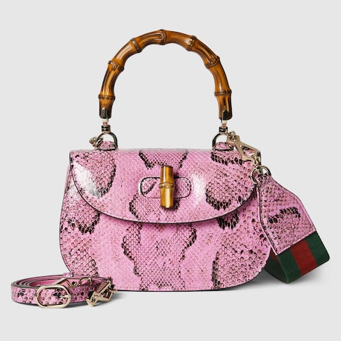 Kleine Gucci Bamboo 1947 Tasche aus Pythonleder