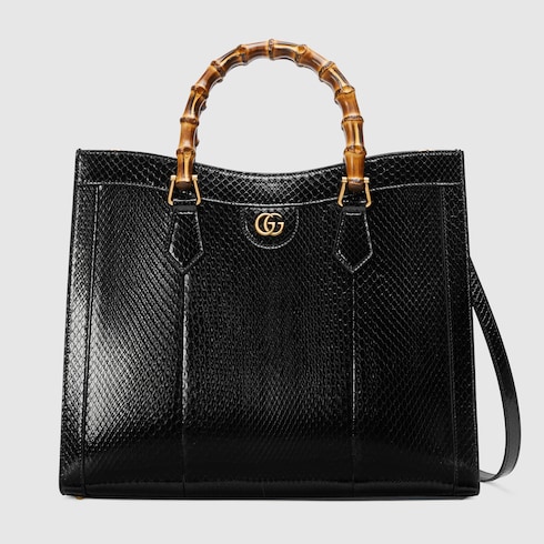 MittelgroBer Gucci Diana Shopper aus Pythonleder in schwarz GUCCI DE