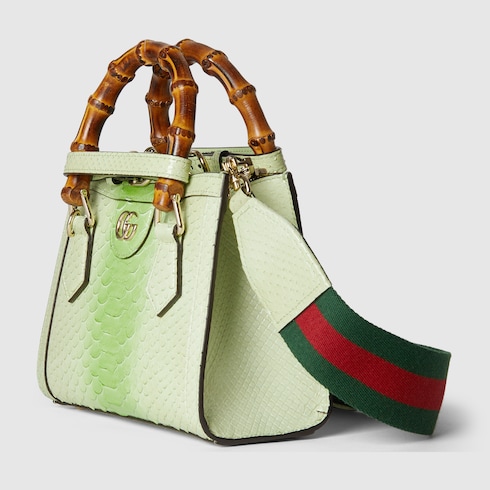 Gucci Diana系列蟒蛇皮革小号托特包