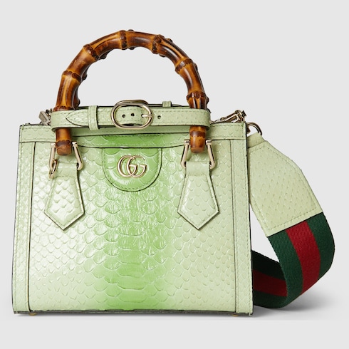 Gucci Diana系列蟒蛇皮革小号托特包