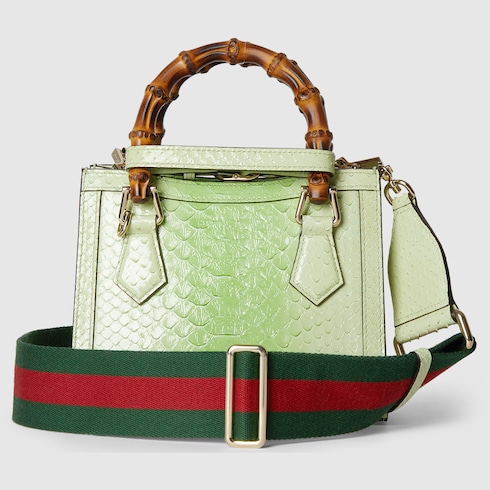 Gucci Diana系列蟒蛇皮革小号托特包