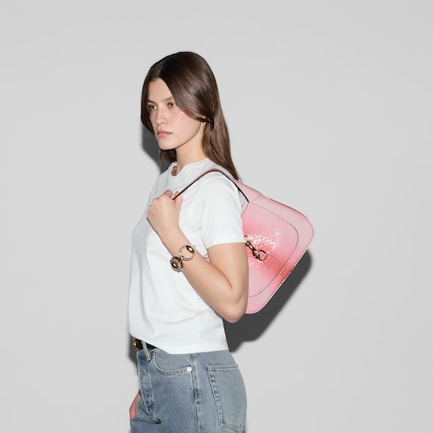 Mittelgroße Gucci Jackie Tasche aus Pythonleder