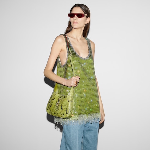 Gucci Jackie系列蟒蛇皮革中号手袋