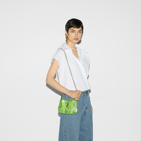 Mini borsa Gucci Jackie Notte in pitone