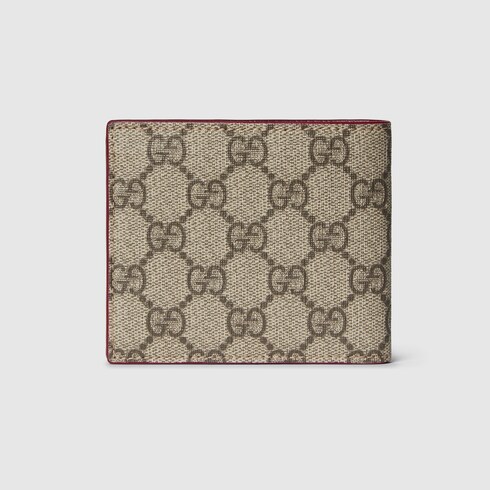 GG wallet with GG detail in beige and ebony Supreme | GUCCI® US