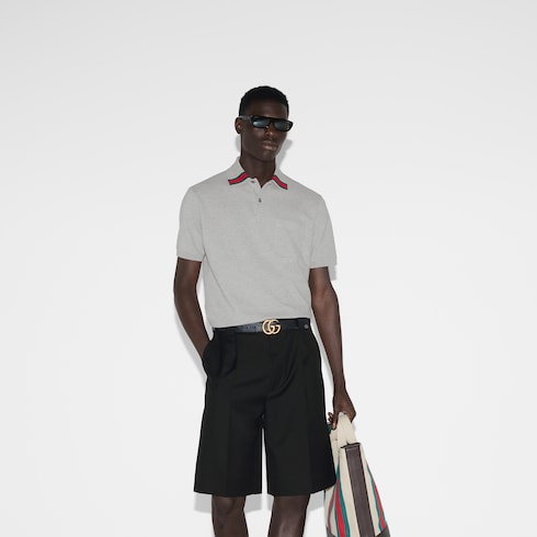 Polo in cotone con dettaglio Web