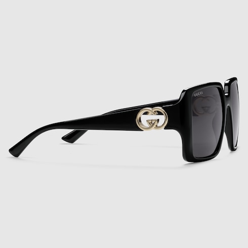 Square frame sunglasses in black GUCCI AE