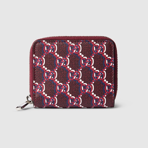 Zip around wallet with GG Shadow in Rosso Ancora red GG