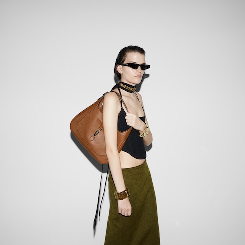 Sac a epaule Gucci Jackie 1961 taille moyenne en cuir couleur naturelle GUCCI CH