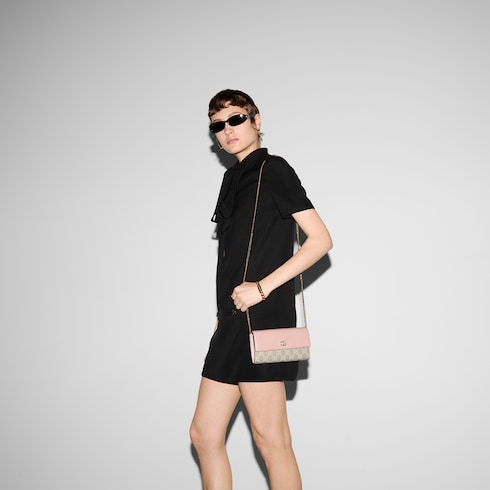GG Marmont bi color chain wallet in light pink leather and Supreme GUCCI Canada