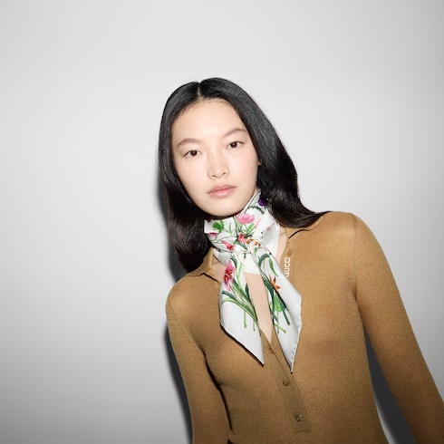 Printed silk twill carré