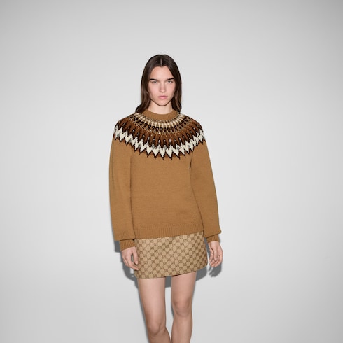 Maglione in jacquard di lana norvegese