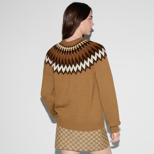 Maglione in jacquard di lana norvegese