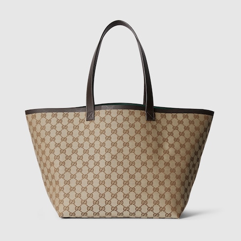 Borsa shopping Gucci Totissima misura media in tessuto GG beige ed ebano GUCCI Italia