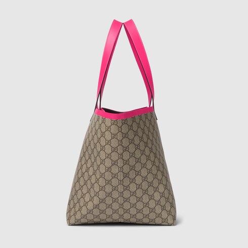 Gucci Totissima medium tote bag in beige and ebony GG Supreme GUCCI Canada