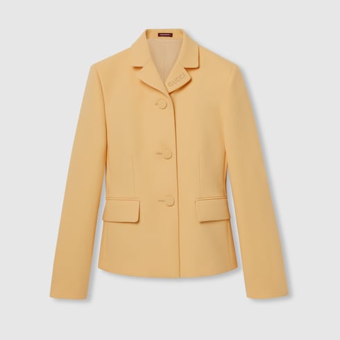 Light wool crepe jacket in Yellow Ready to wear GUCCI SI