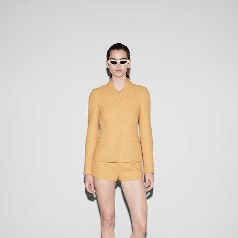 【コーデのアクセントに♪】GUCCI Wool Crepe Jacket Light wool crêpe jacket in Yellow Ready-to-wear | GUCCI® SI