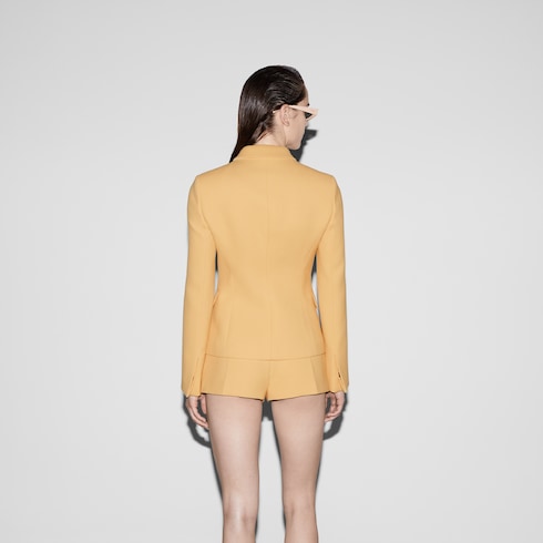 【GUCCI】WOOL CREPE JACKET●793775Z7AA29048 Light wool crêpe jacket in Yellow Ready-to-wear | GUCCI® SI