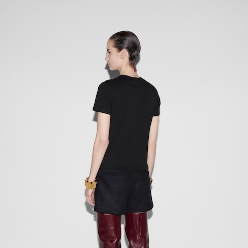 Embroidered cotton jersey T-shirt