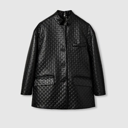 Veste en cuir GG embossé