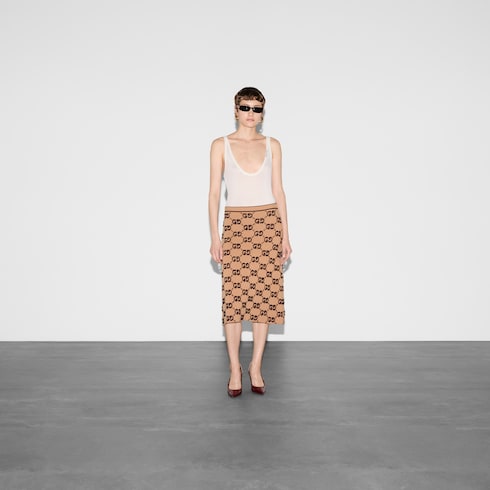 GG wool bouclé jacquard skirt