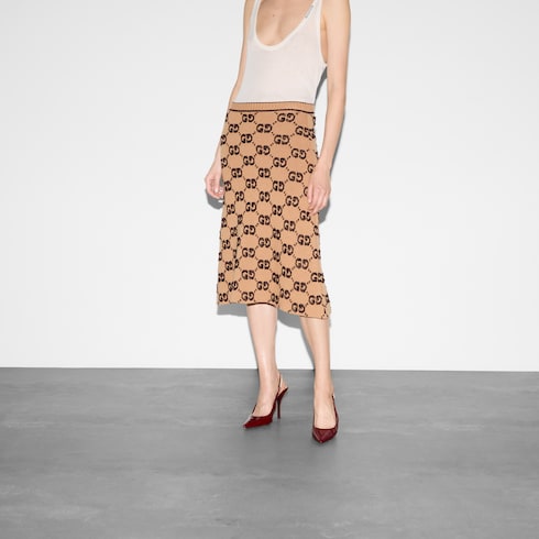 GG wool bouclé jacquard skirt