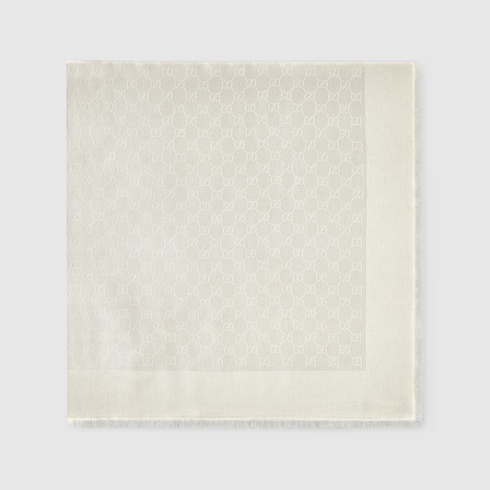 Châle en jacquard de coton et soie GG