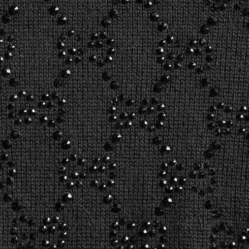 Cardigan en laine fine à motif GG et cristaux