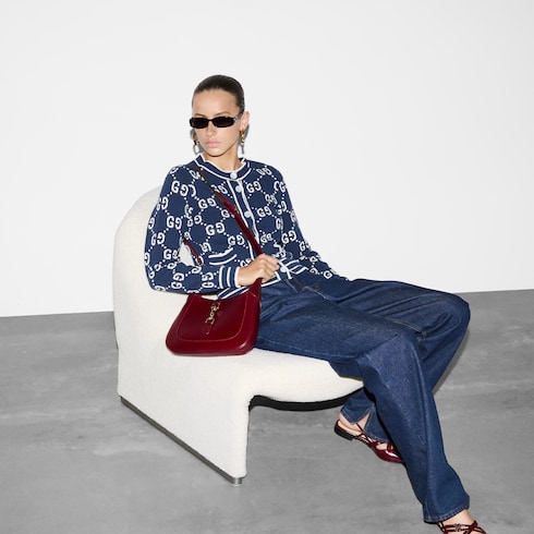 GUCCI テディベア カーディガン ブルー×イエロー ウィメンズ