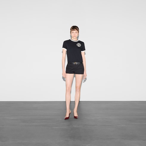 T-shirt in jersey di cotone con ricamo
