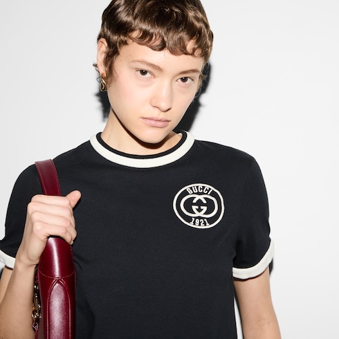T-shirt in jersey di cotone con ricamo