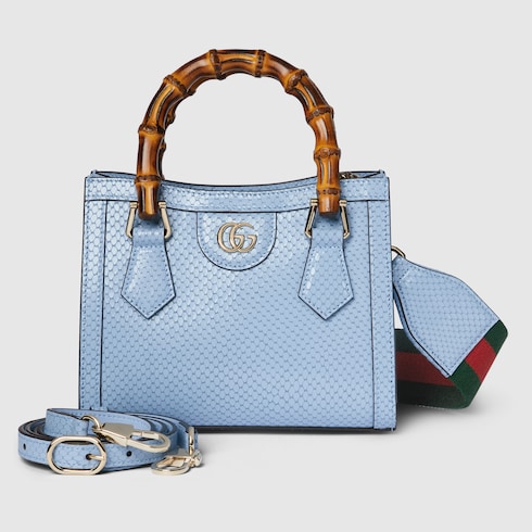 Gucci Diana系列迷你蟒蛇皮托特包