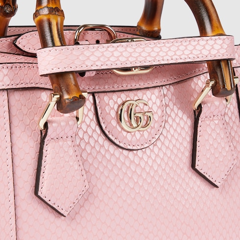 Mini borsa shopping Gucci Diana in pitone