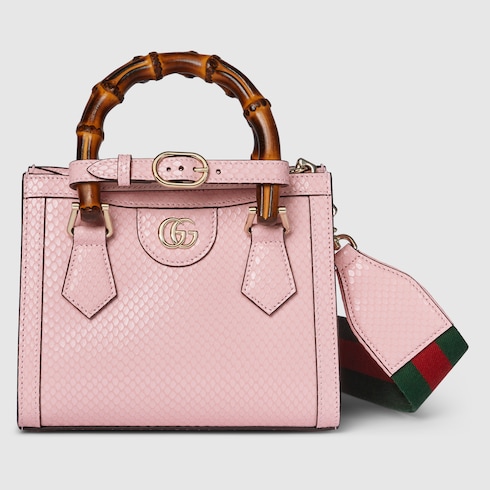 Mini borsa shopping Gucci Diana in pitone