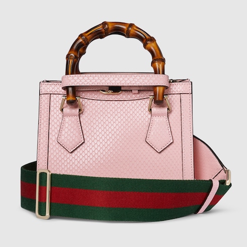 Mini borsa shopping Gucci Diana in pitone