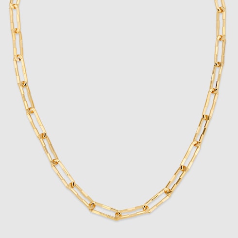 Gucci Link to Love〕ワイド チェーン ネックレス18K イエロー