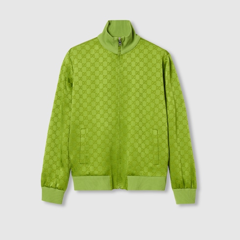 GG jacquard zip jacket in green GUCCI Canada