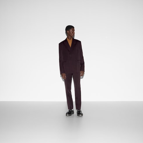 Double-breasted wool jacket in Bordeaux Undefined | GUCCI® SI